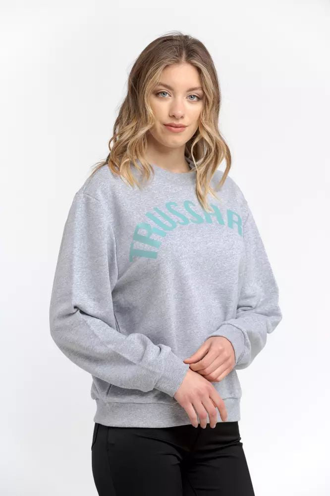 Trussardi Oversized Round-neck Cotton Blend Sweatshirt