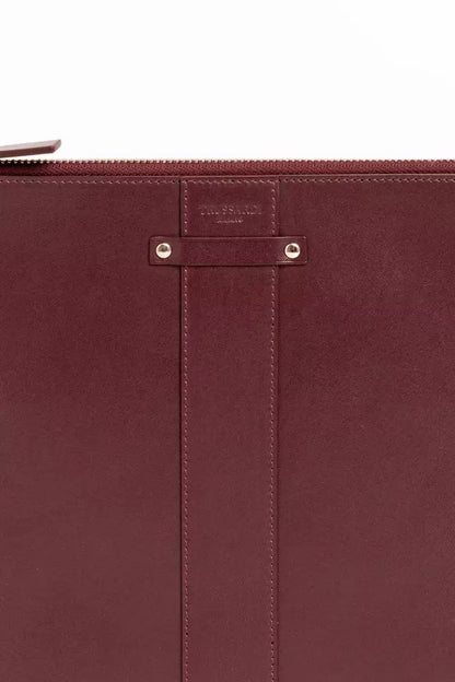 Trussardi Elegant Calfskin Clutch with Logo Detailing