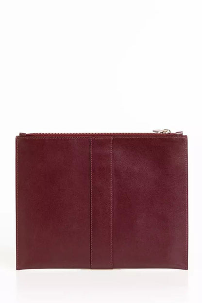 Trussardi Elegant Calfskin Clutch with Logo Detailing