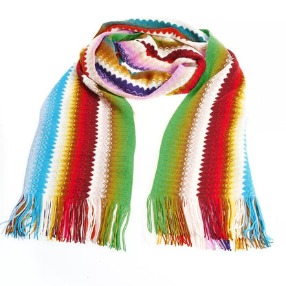 Missoni Chic Geometric Patterned Scarf with Fringes