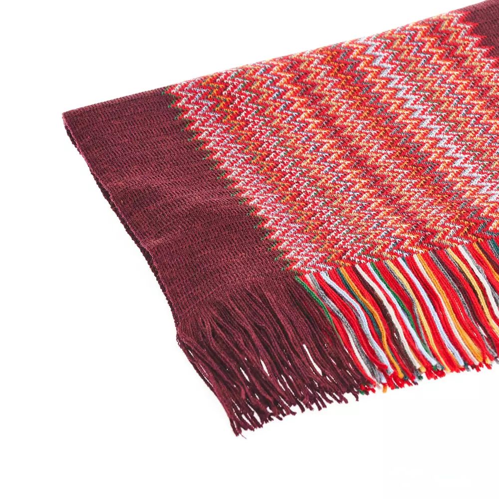 Missoni Vibrant Geometric Patterned Scarf with Fringes