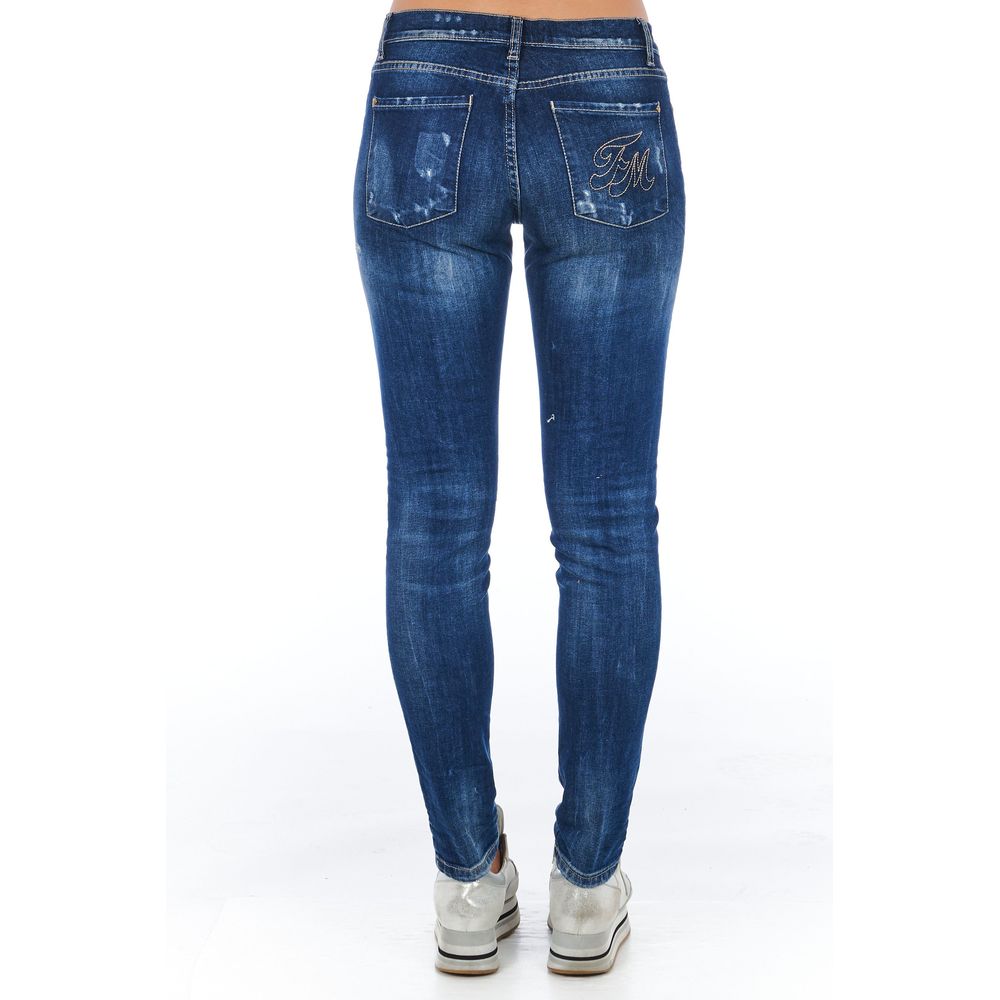 Frankie Morello Chic Worn Wash Skinny Denim Jeans