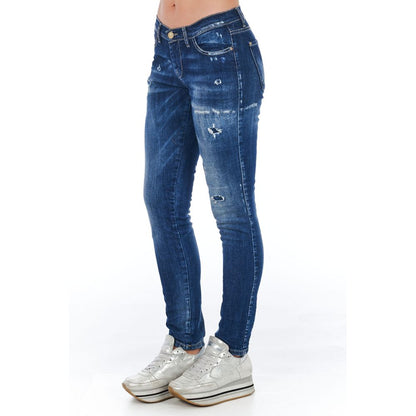 Frankie Morello Chic Worn Wash Skinny Denim Jeans