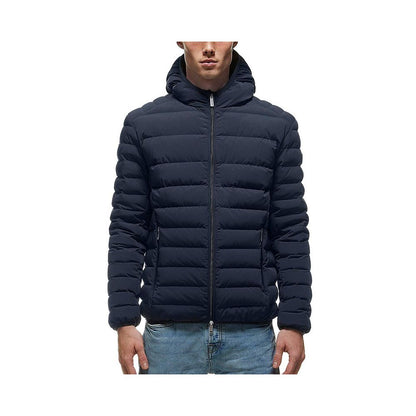 Centogrammi Blue Ultra Light Down Jacket with Cover Mask