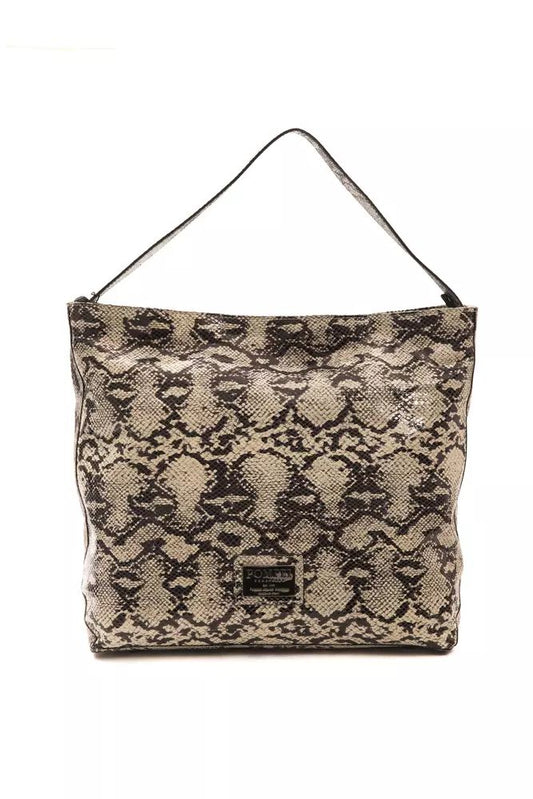 Pompei Donatella Chic Python Print Leather Shoulder Bag