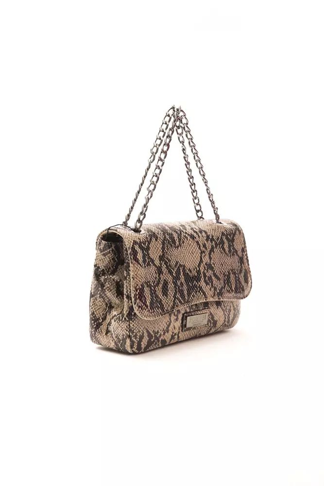 Pompei Donatella Elegant Python Print Leather Crossbody Bag