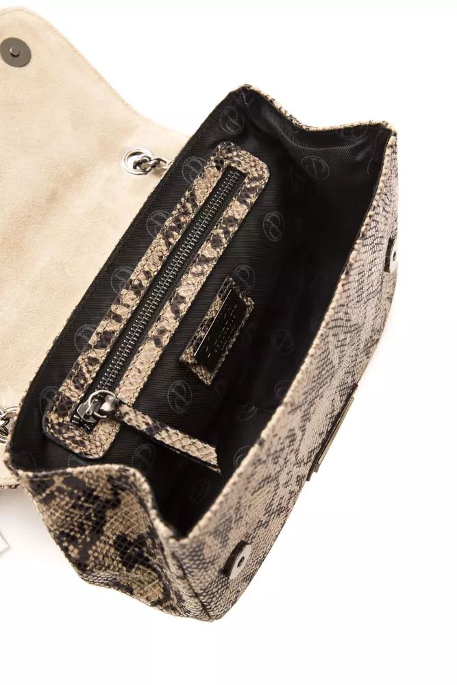 Pompei Donatella Elegant Python Print Leather Crossbody Bag