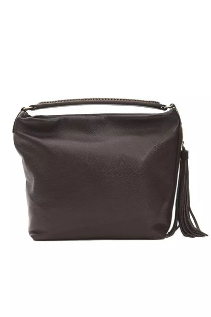 Pompei Donatella Chic Brown Leather Shoulder Bag