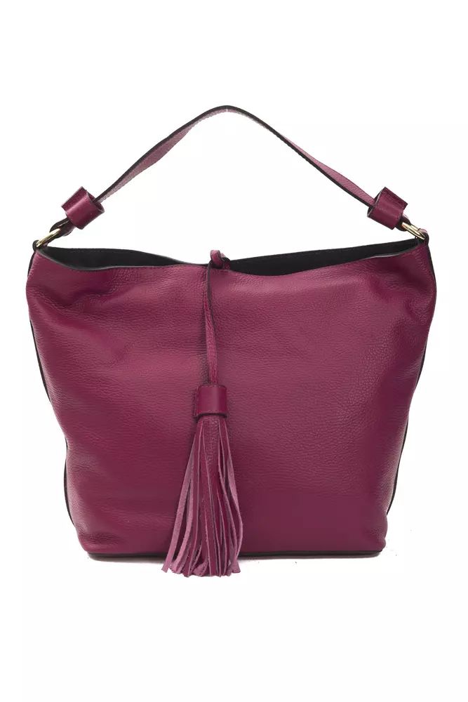 Pompei Donatella Elegant Burgundy Leather Shoulder Bag