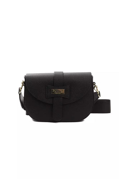 Pompei Donatella Elegant Black Leather Crossbody Bag