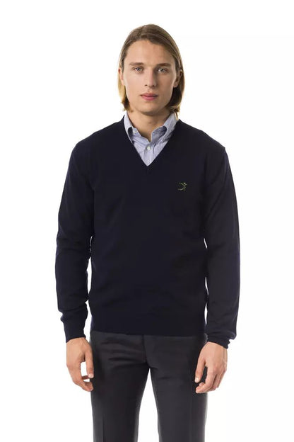 Uominitaliani Elegant V-Neck Merino Wool Sweater