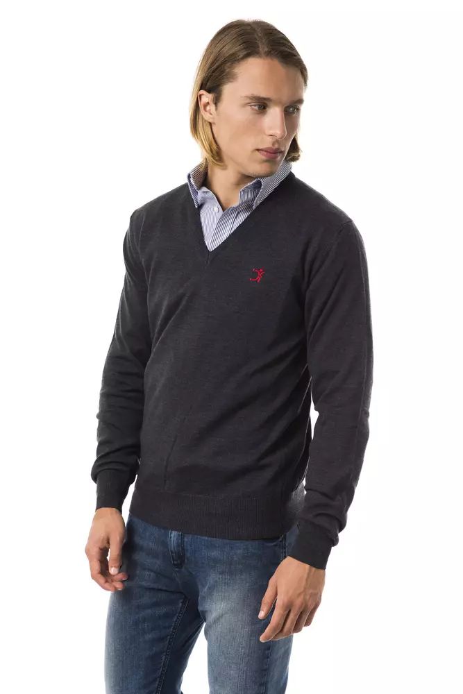 Uominitaliani V-Neck Extrafine Merino Wool Sweater