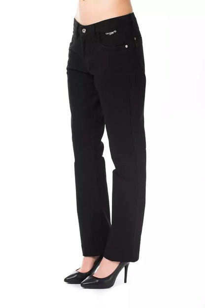 Ungaro Fever Elegant Black Cotton Blend Pants