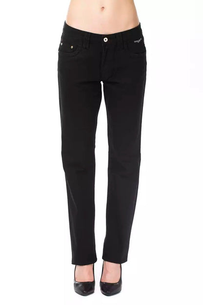 Ungaro Fever Elegant Black Cotton Blend Pants