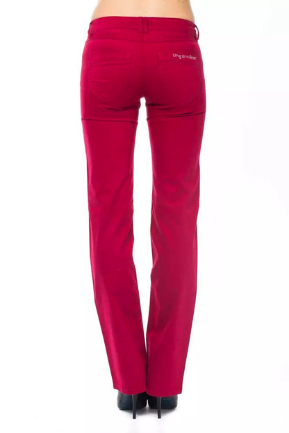 Ungaro Fever Ravishing Red Regular Fit Pants with Chic Detailing