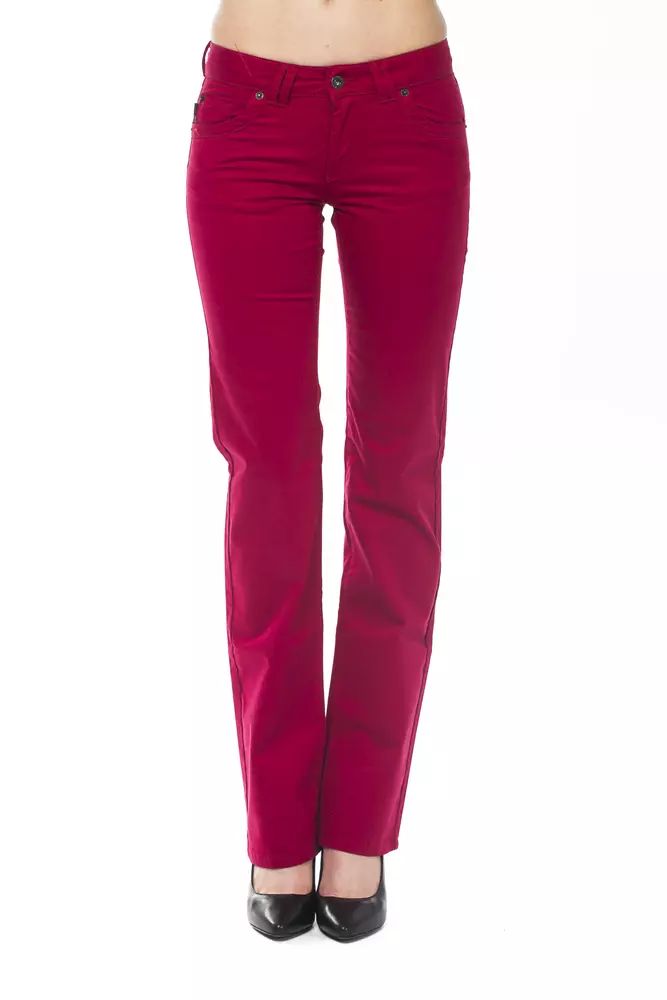 Ungaro Fever Ravishing Red Regular Fit Pants with Chic Detailing