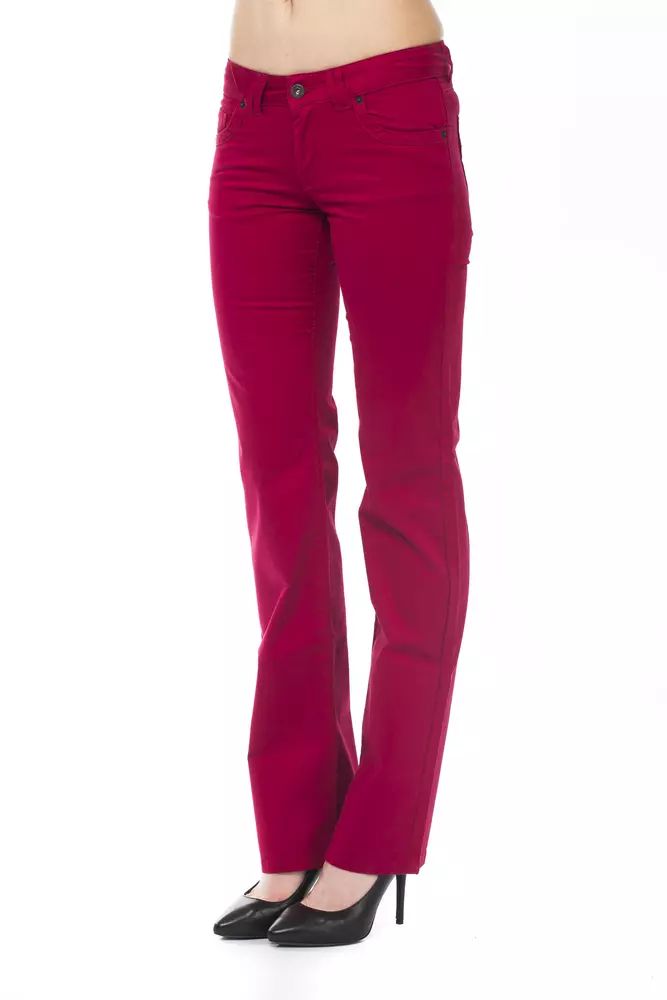 Ungaro Fever Ravishing Red Regular Fit Pants with Chic Detailing