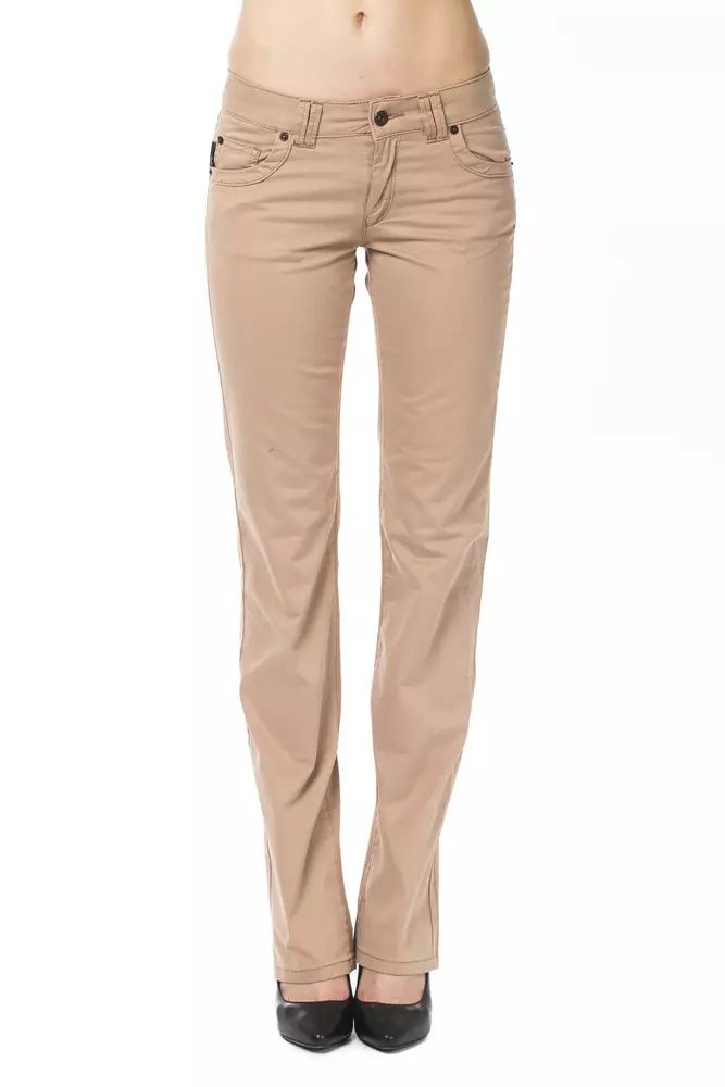 Ungaro Fever Chic Beige Regular Fit Pants for Women