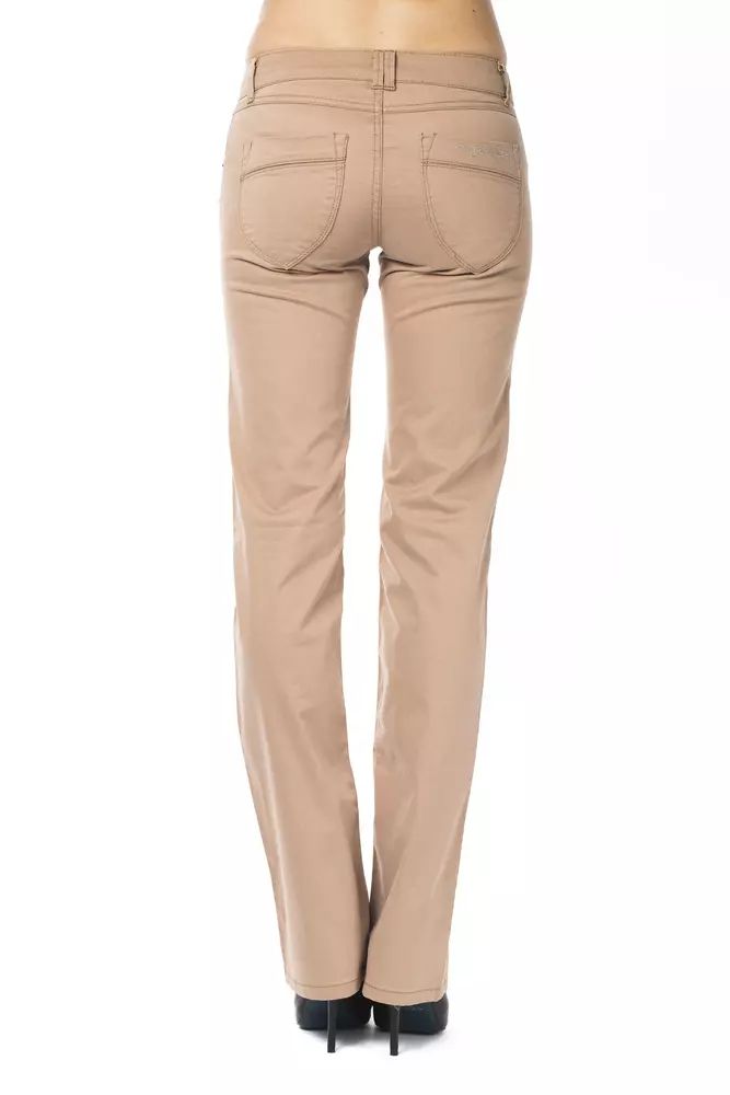 Ungaro Fever Chic Beige Regular Fit Pants for Women