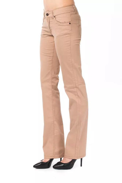 Ungaro Fever Chic Beige Regular Fit Pants for Women