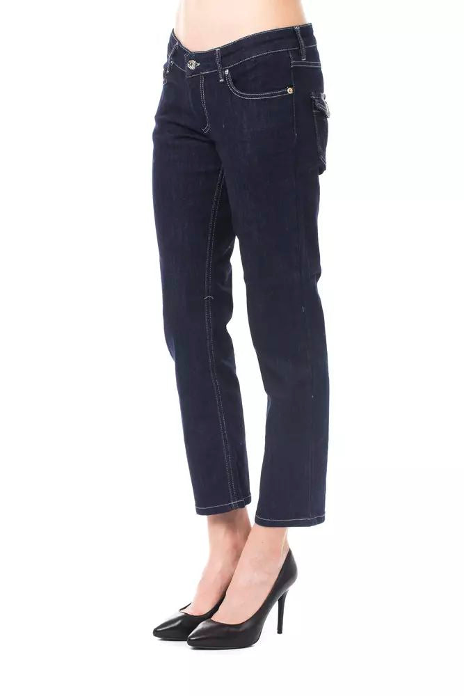 Ungaro Fever Chic Blue Capri Jeans with Button Details