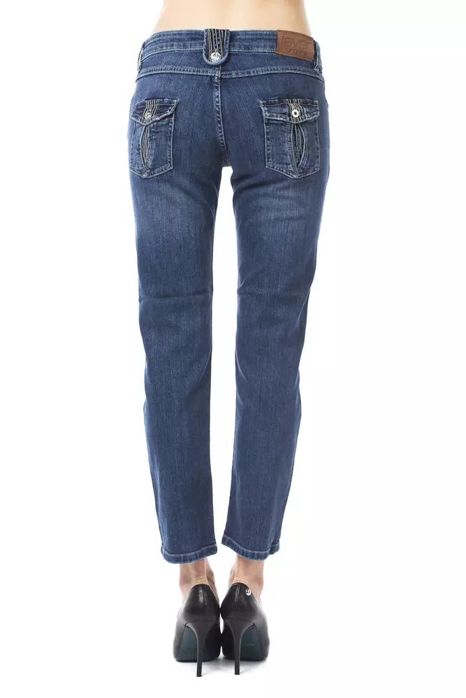 Ungaro Fever Chic Light Blue Capri Jeans with Button Details