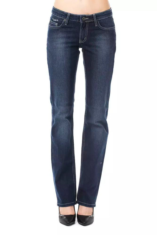 Ungaro Fever Chic Regular Fit Blue Jeans with Logo Detail