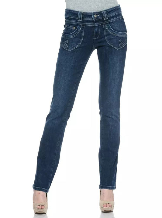 Ungaro Fever Chic Blue Cotton-Regular Fit Fever Jeans