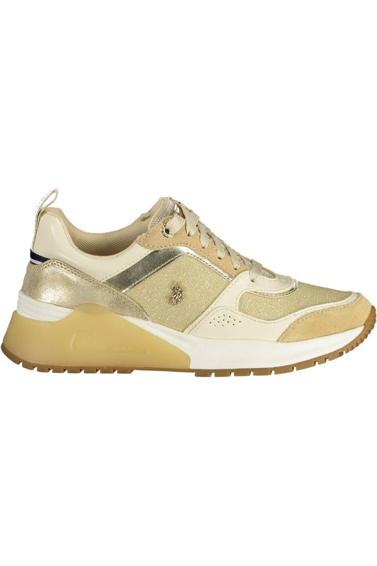 U.S. POLO ASSN. Elegant Gold-Tone Sports Sneakers with Laces