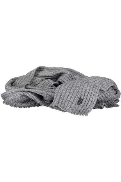 U.S. POLO ASSN. Elegant Gray Wool-Cashmere Blend Scarf