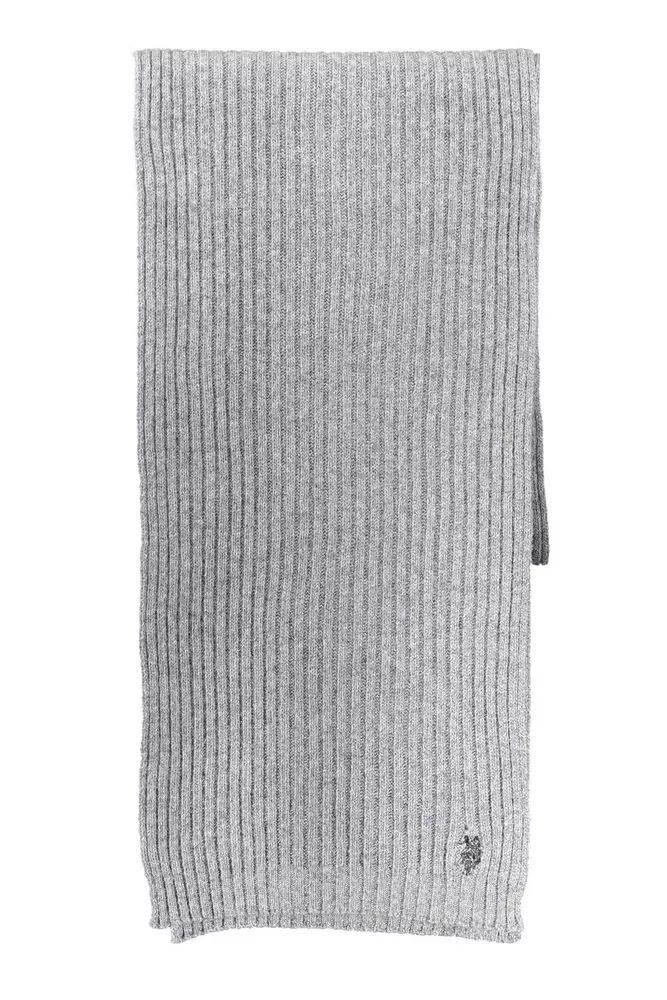 U.S. POLO ASSN. Elegant Gray Wool-Cashmere Blend Scarf