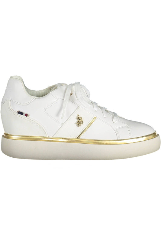 U.S. POLO ASSN. Chic White Lace-Up Sneakers with Logo Detail