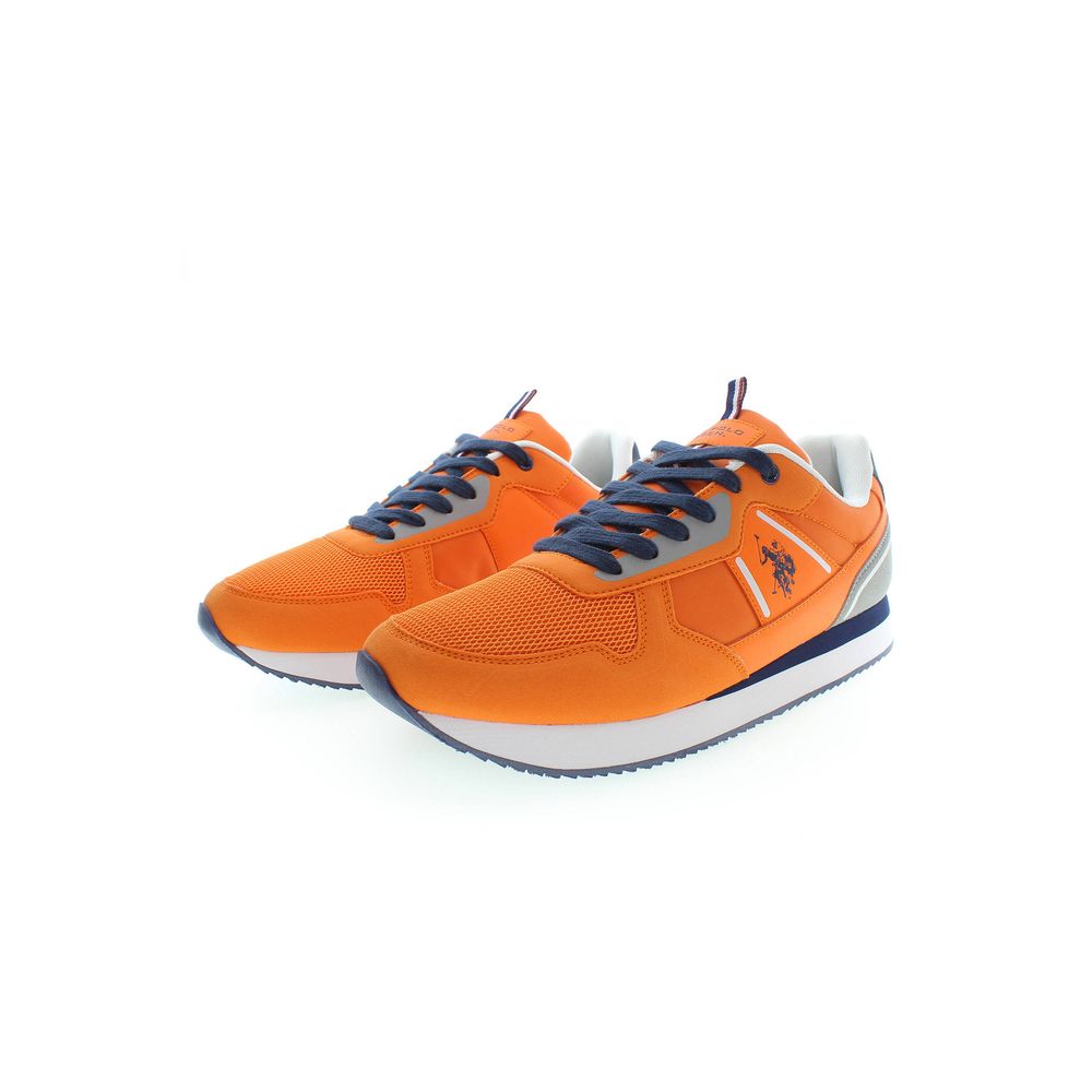 U.S. POLO ASSN. Orange Lace-Up Sports Sneakers with Logo Detail