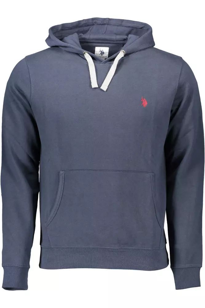 U.S. POLO ASSN. Chic Hooded Blue Sweater with Central Pocket