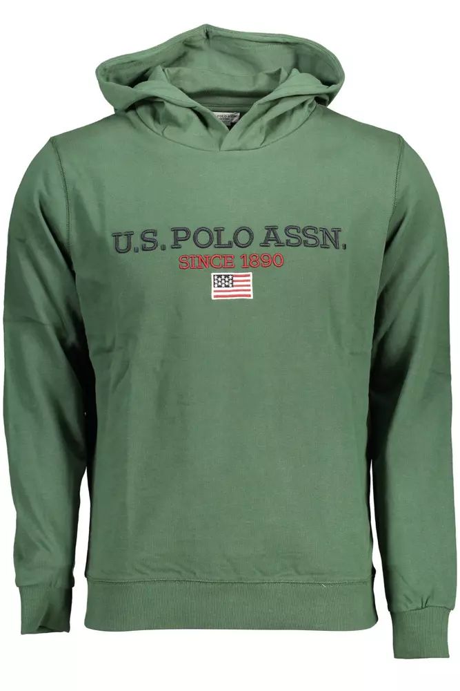 U.S. POLO ASSN. Green Cotton Hoodie with Contrasting Logo