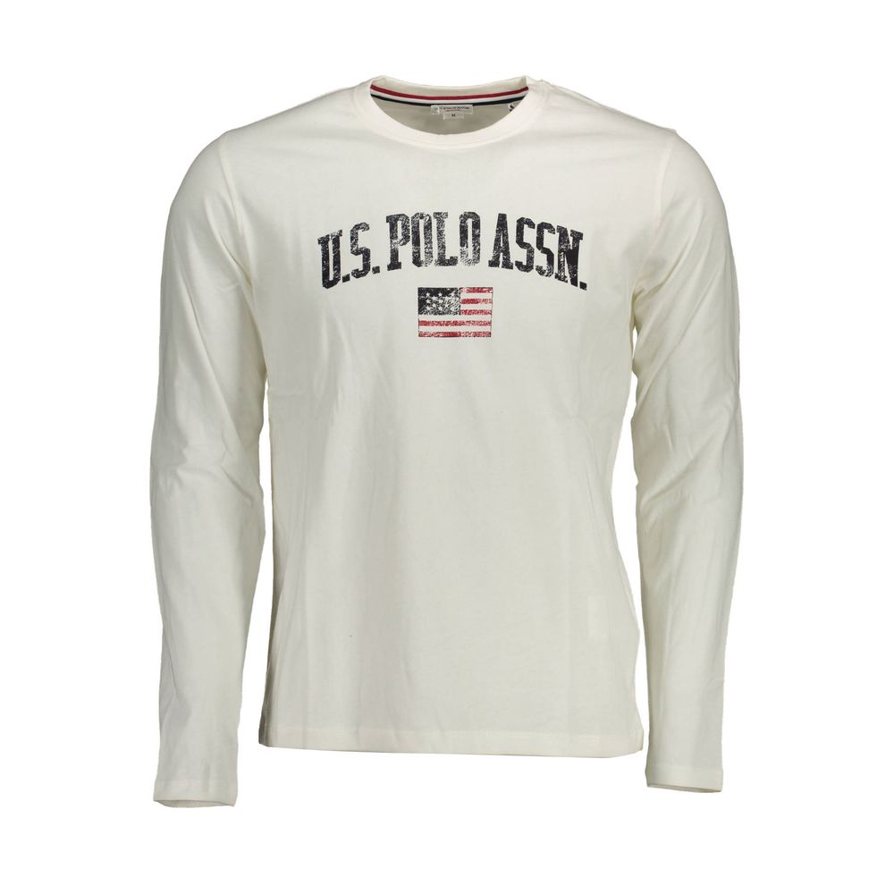 U.S. POLO ASSN. Elegant White Cotton Round Neck Tee