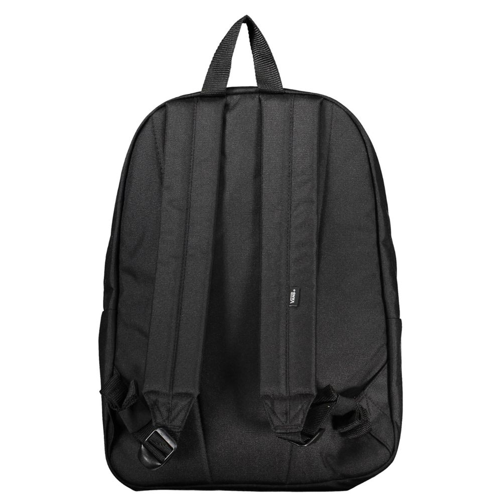 Vans Sleek Black Polyester Backpack with Logo Detail