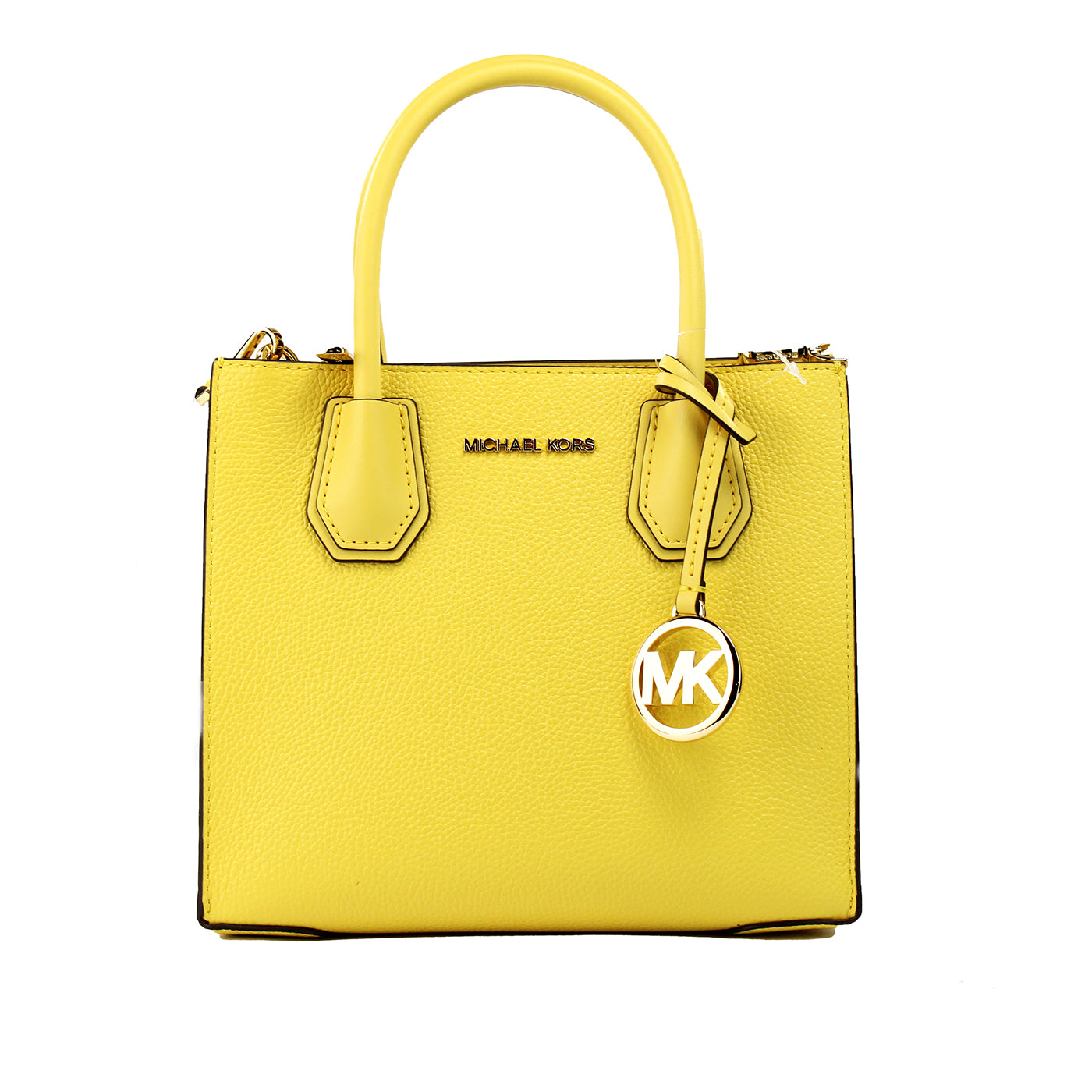 Michael Kors Mercer Medium Daffodil Pebble Leather Messenger Crossbody Bag Purse